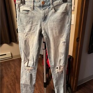 American Eagle Outfitters Light Blue Distressed Jeans